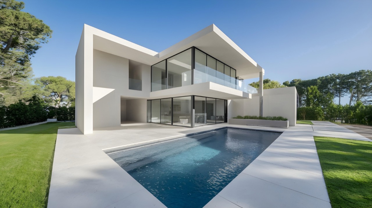 Villa blanche avec piscine à vendre accompagnée par PAH Immo