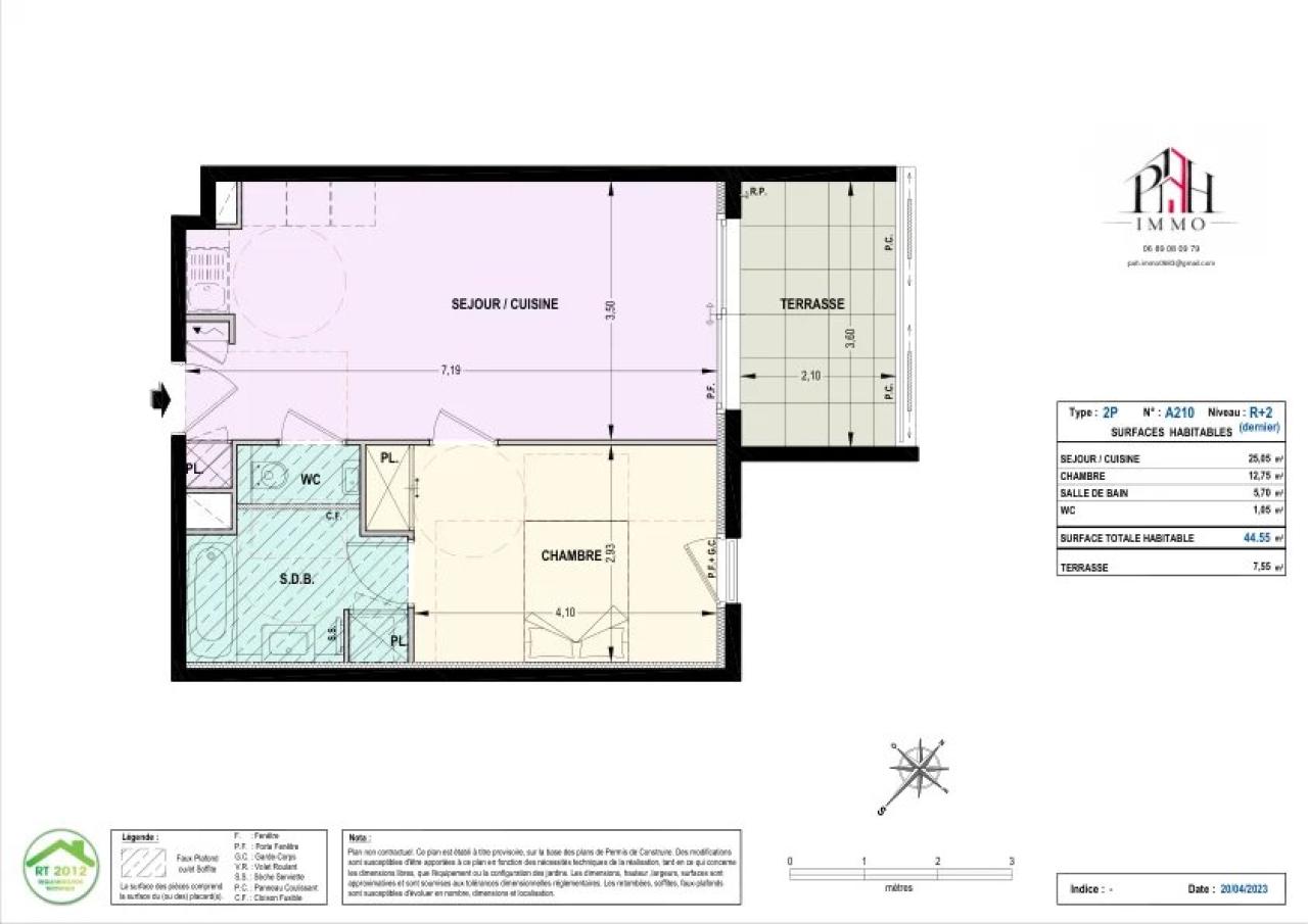 Cannes Petit Juas – 2 pièces neuf au dernier étage avec terrasse, piscine et garage – 9